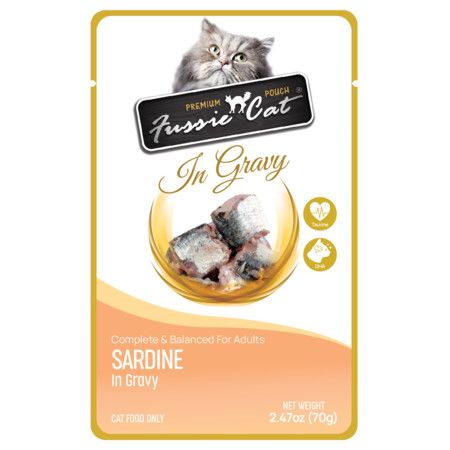 Fussie Cat Sardine Gravy pouch 2.47 oz 12/Case