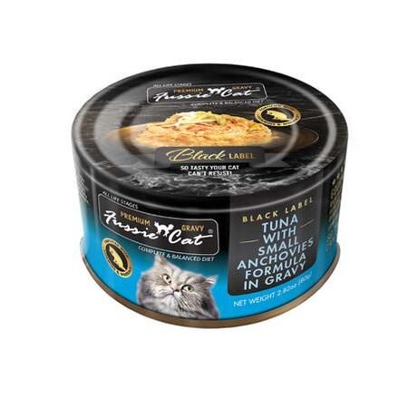 Fussie Cat Premium Black Label Tuna w/Small Anchovies in Gravy can 2.82oz 24/Case
