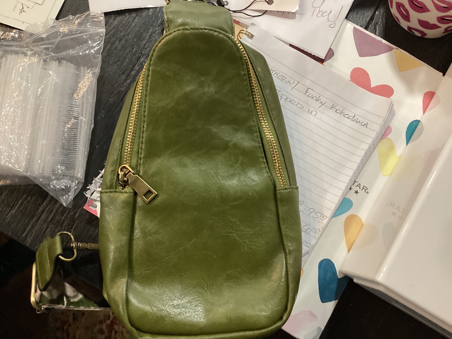 Olive crossbody bag