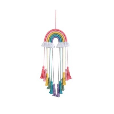 Rainbow pink tassel hair clip holder
