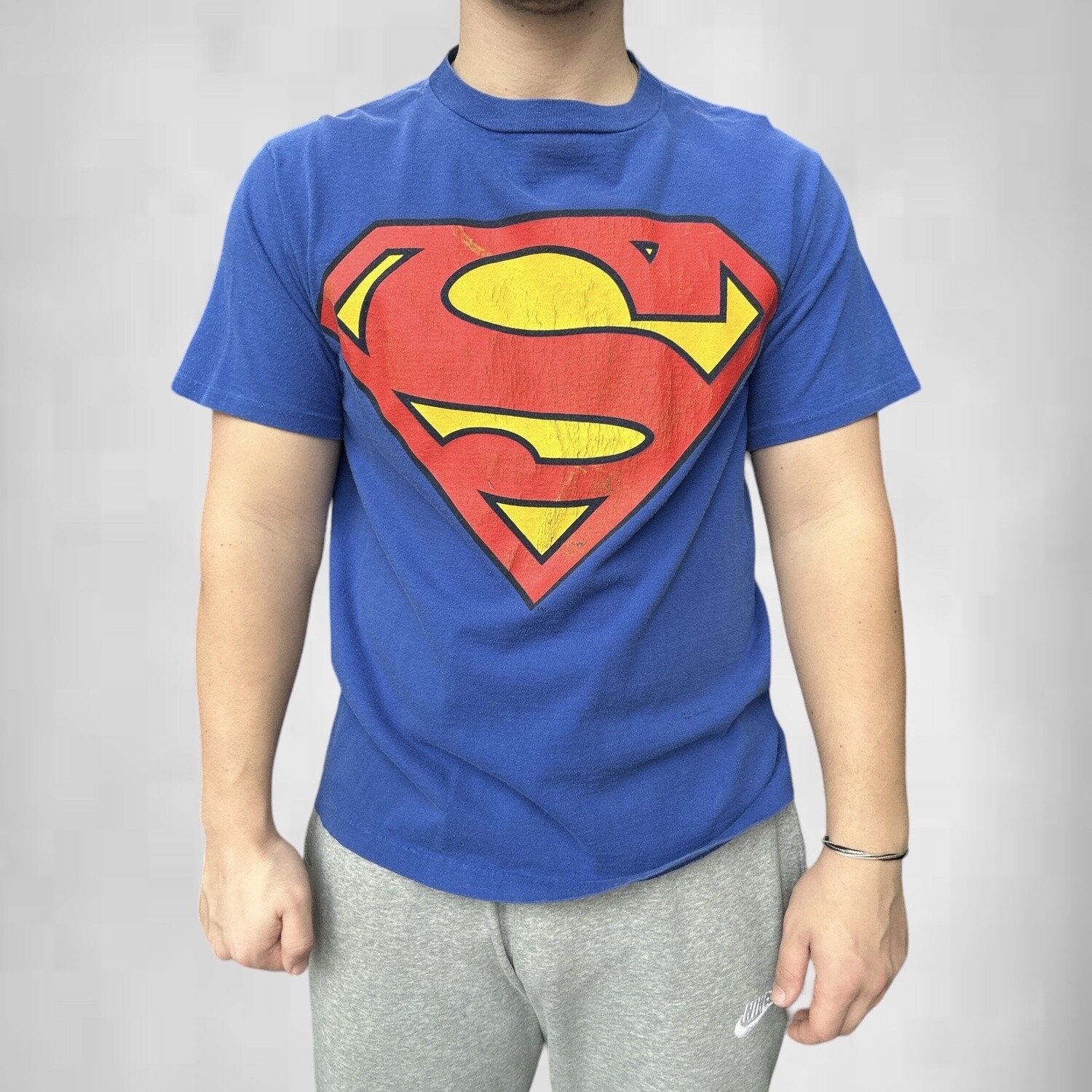 Vintage Superman Changes Tee, Size: XL, Color: Blue, Style: Television