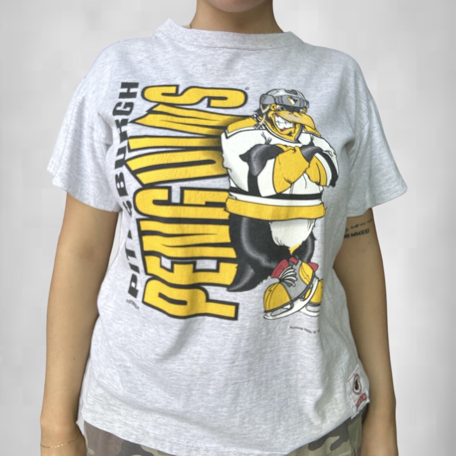 Vintage 1994 Penguins Nutmeg Tee, Size: XL, Color: Grey, Style: Pittsburgh