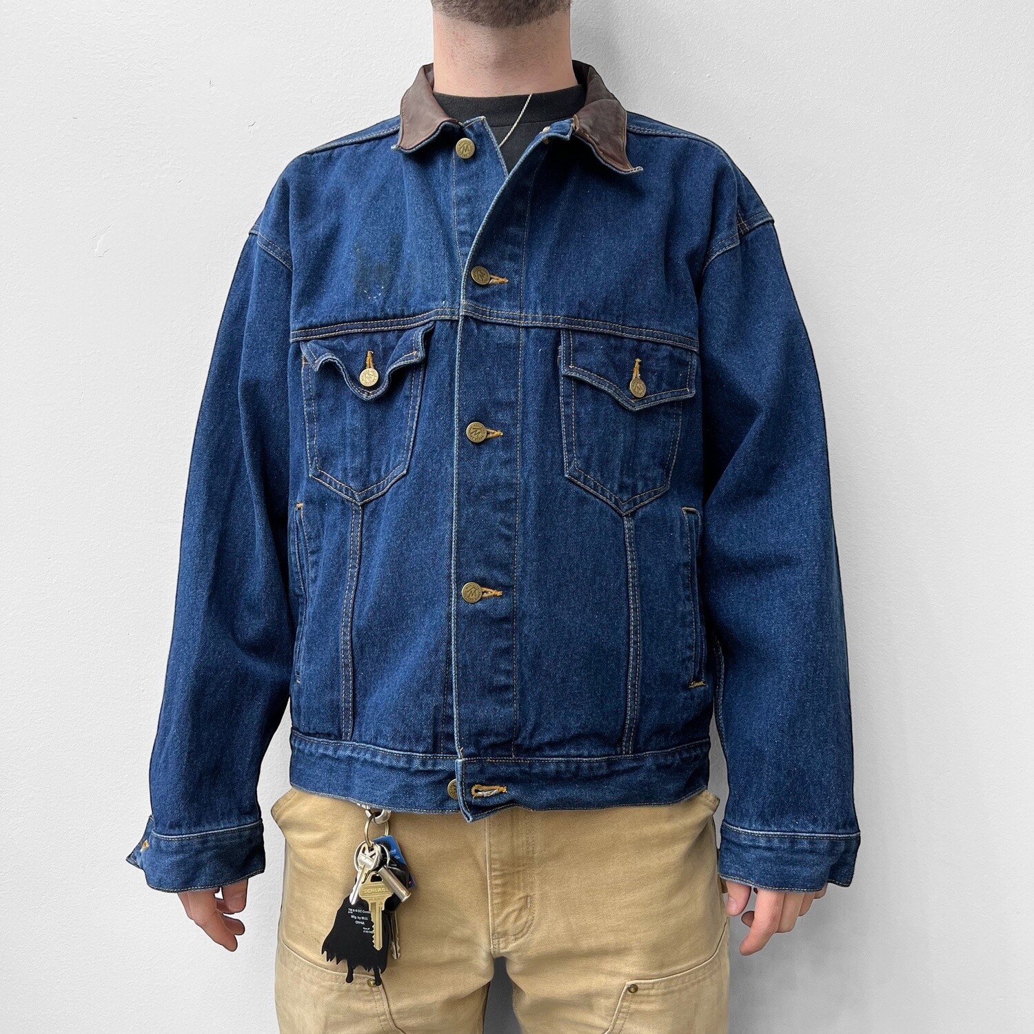 Marlboro Country Store Denim Jacket, Size: XL, Color: Blue, Style: Jean Jacket
