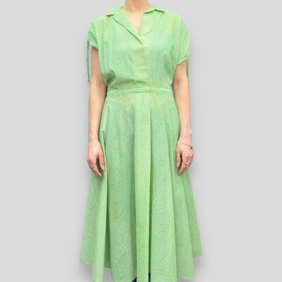 Vintage Green Tassel Sleeve Dress
