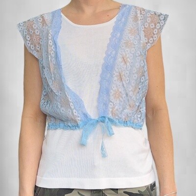 Vintage Blue Lace Vest