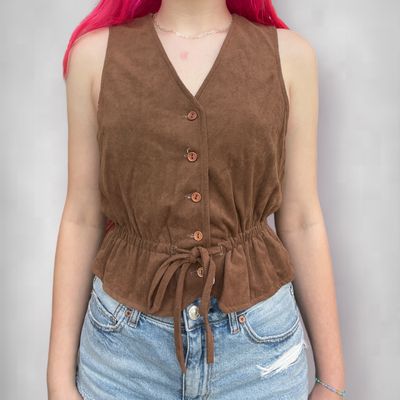 Vintage Women&#39;s Brown Vest