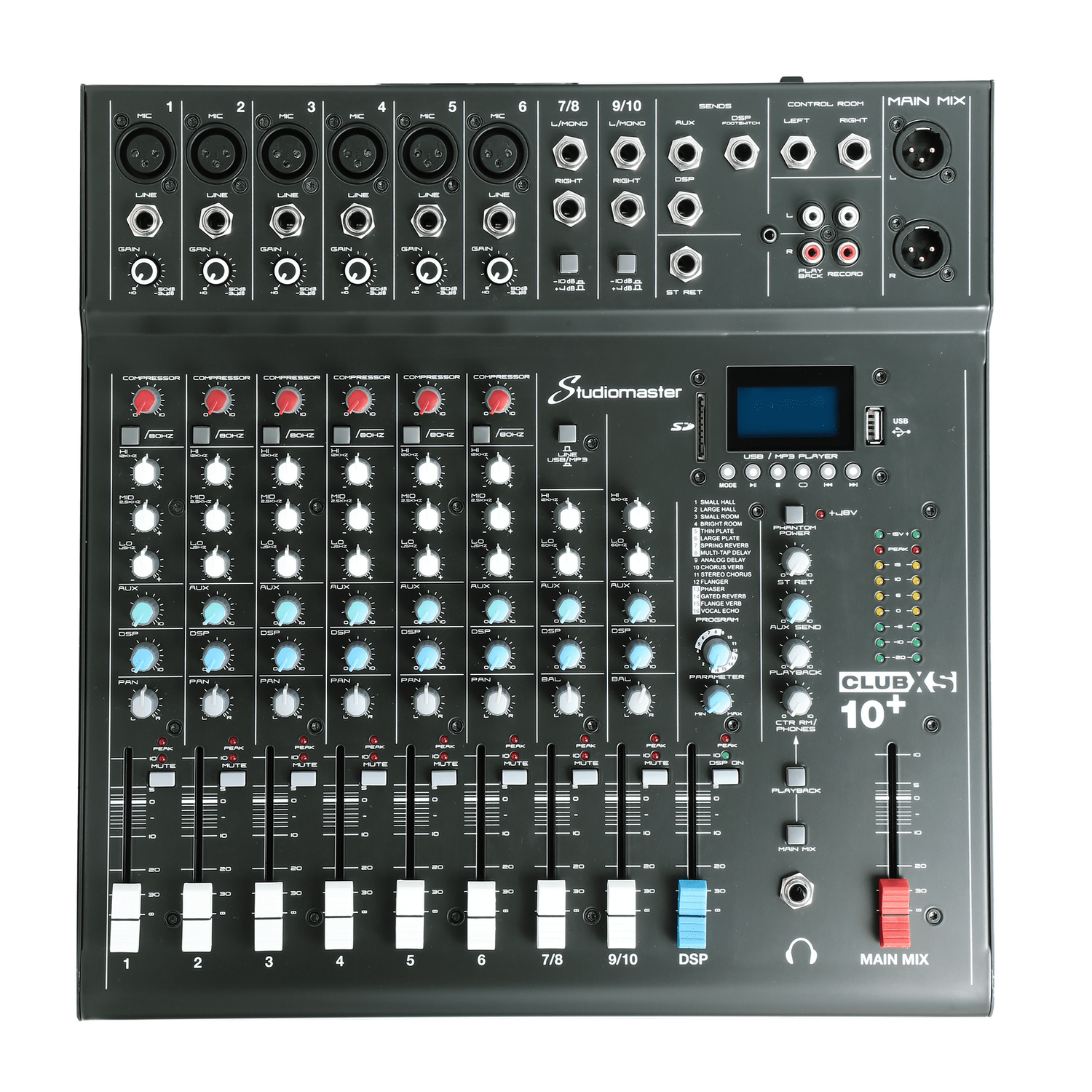 CLUB XS 10+ Studiomaster CLUB XS10+ 10 Channel Mixing Console with Bluetooth & DSP