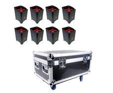 Q-Led Lighting Q4IP+ Uplights with Charging Flightcase (Case Of 8)