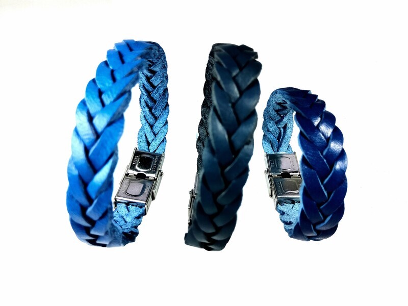Pulsera de piel trenzada a mano artesanal