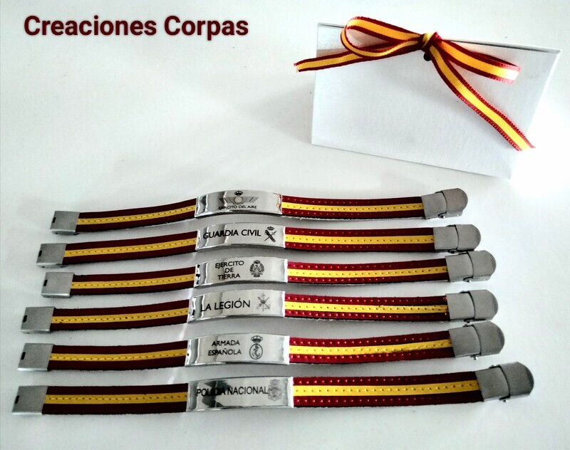 Pulsera de piel bandera de España