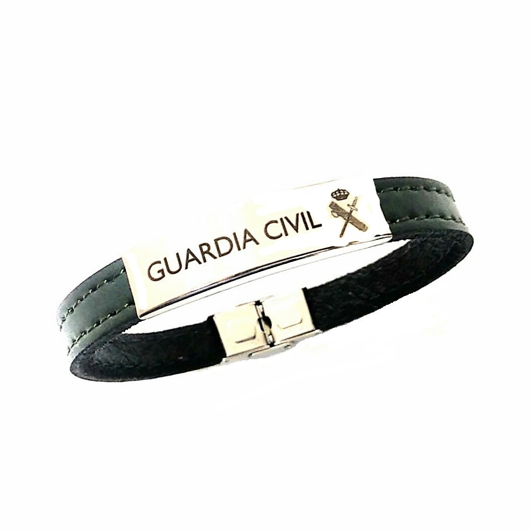 Pulsera de la Guardia Civil de piel cosido