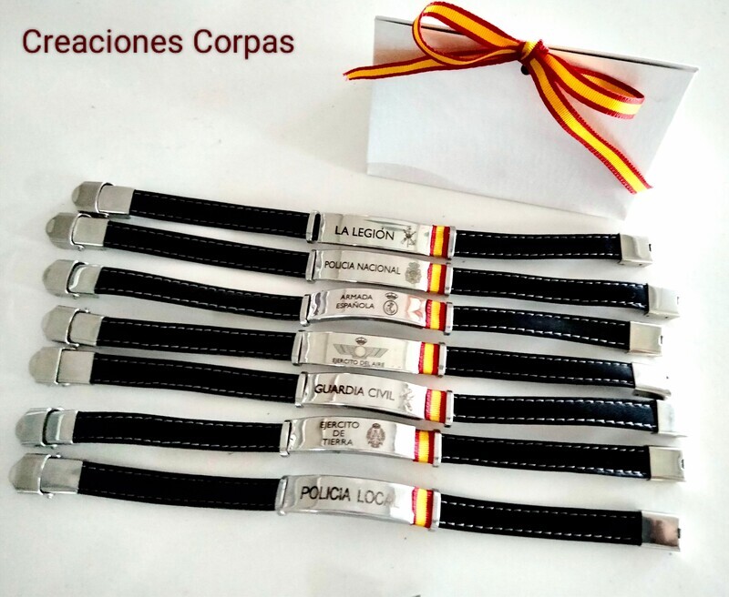 Pulsera de piel bandera de España