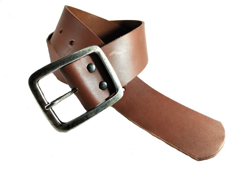 CINTURON DE PIEL VAQUETILLA RUSTICO EN 4.5 CM DE ANCHO