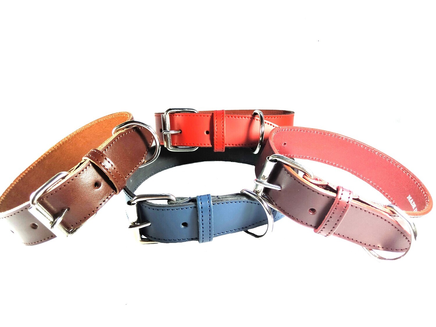 COLLAR DE PERRO DE PIEL VAQUETILLA EN 3 CM DE ANCHO