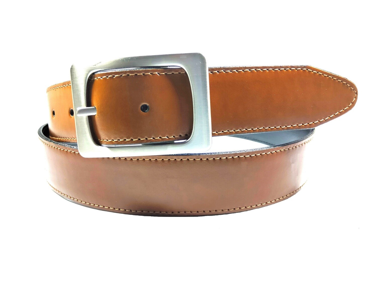CINTURON DE PIEL HEBILLA REVERSIBLE RECTANGULAR DE ALTA CALIDAD