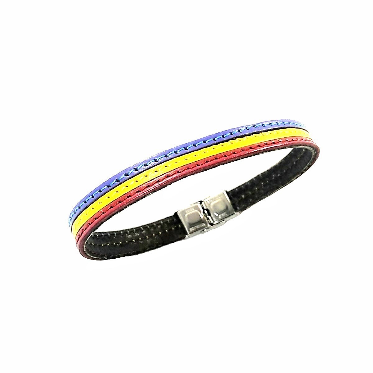 PULSERA REPUBLICANA DE PIEL VAQUETILLA TRES TIRAS