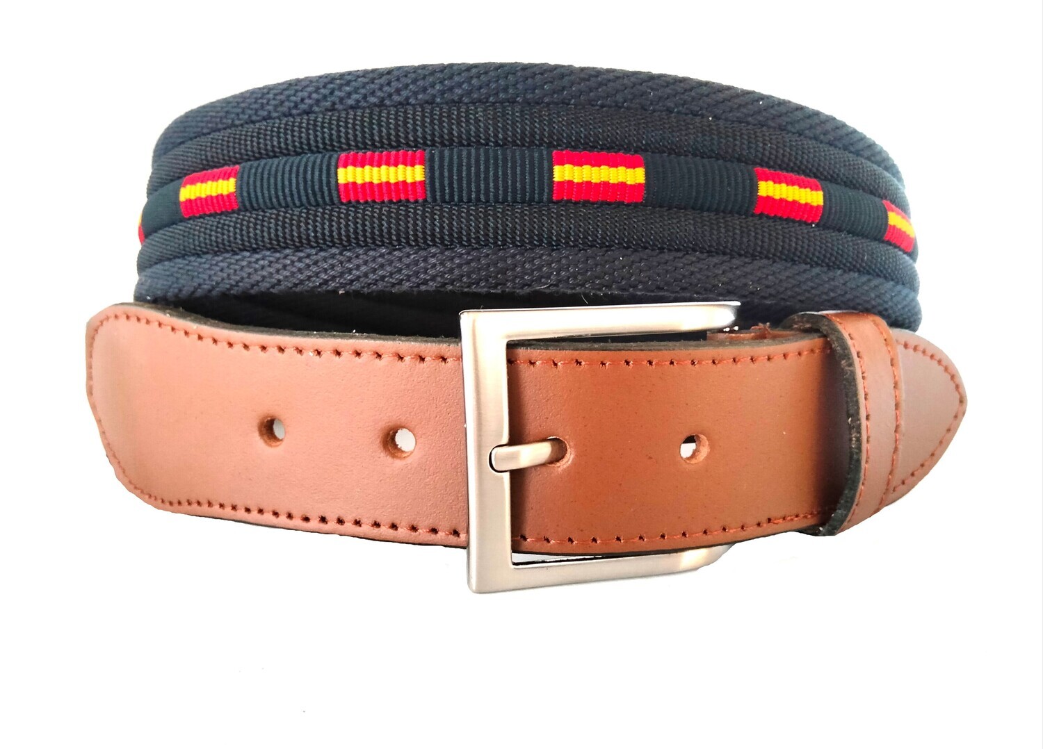 CINTURON DE PIEL COMBINADO CON BANDERA DE ESPAÑA