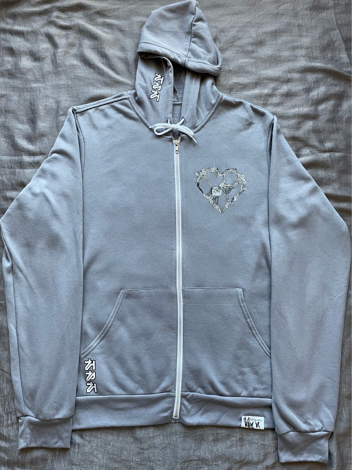 Crud Heart Logo Zip Hoodie - Wolf Grey