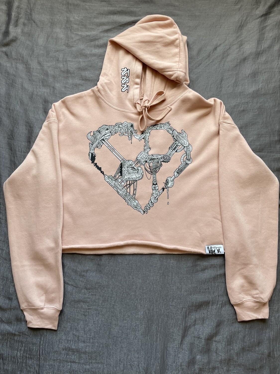 Crud Heart Logo Crop Hoodie - Powder