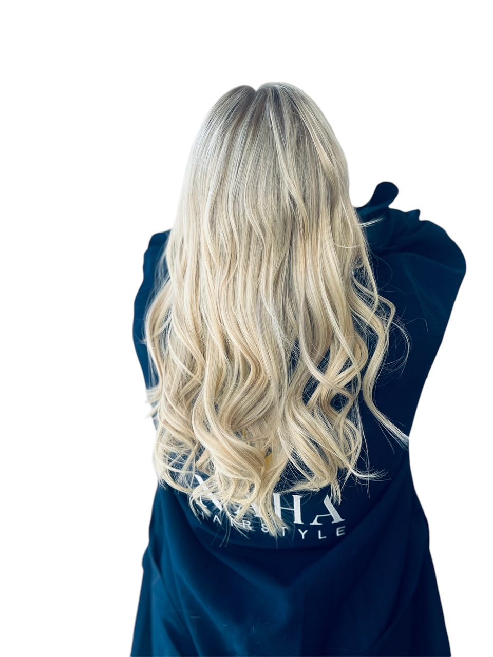 DAME Cheveux 100 % naturels blond platine  très Lisses