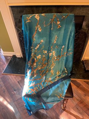 Beautiful silk inspired almond tree scarf