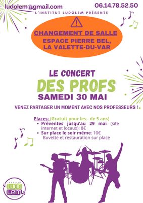 Billet pour le concert des profs