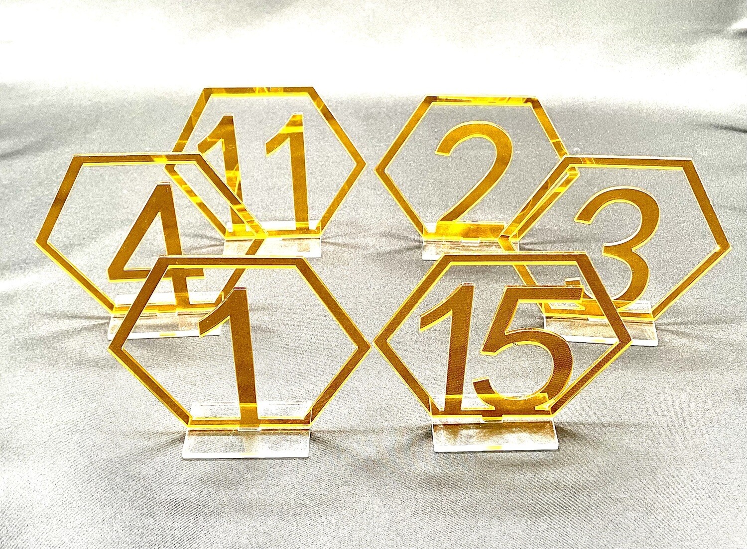 Tischnummern Acryl  Gold