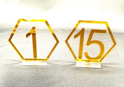 Tischnummern Acryl  Gold