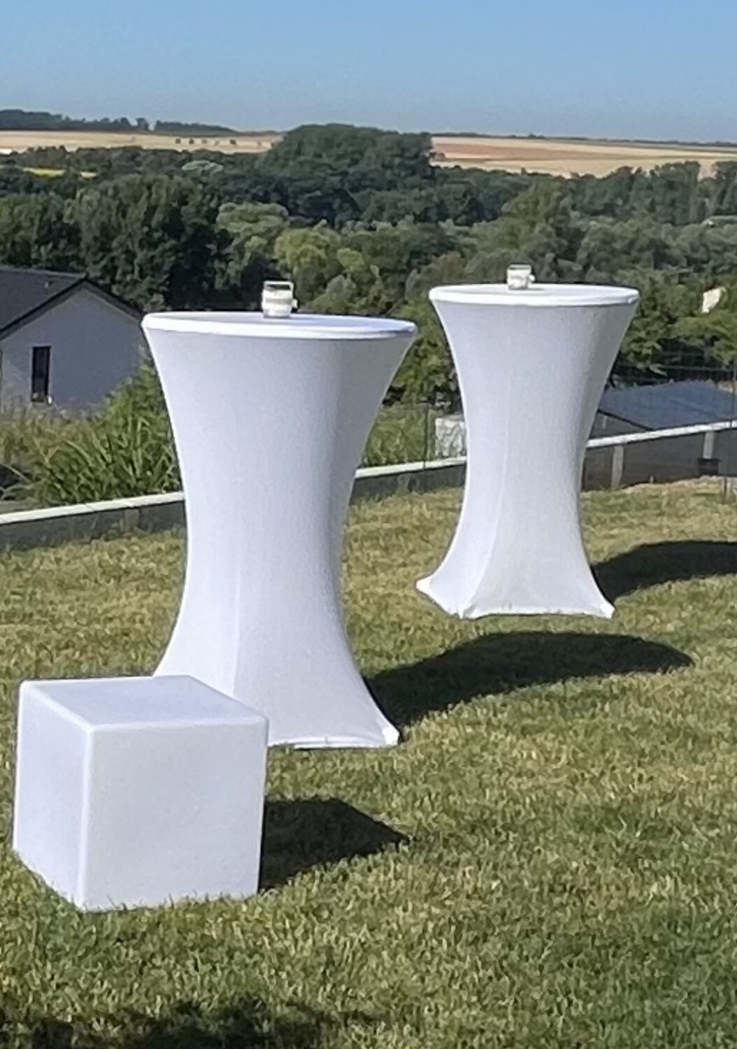 Stehtischhusse Stretch weiss