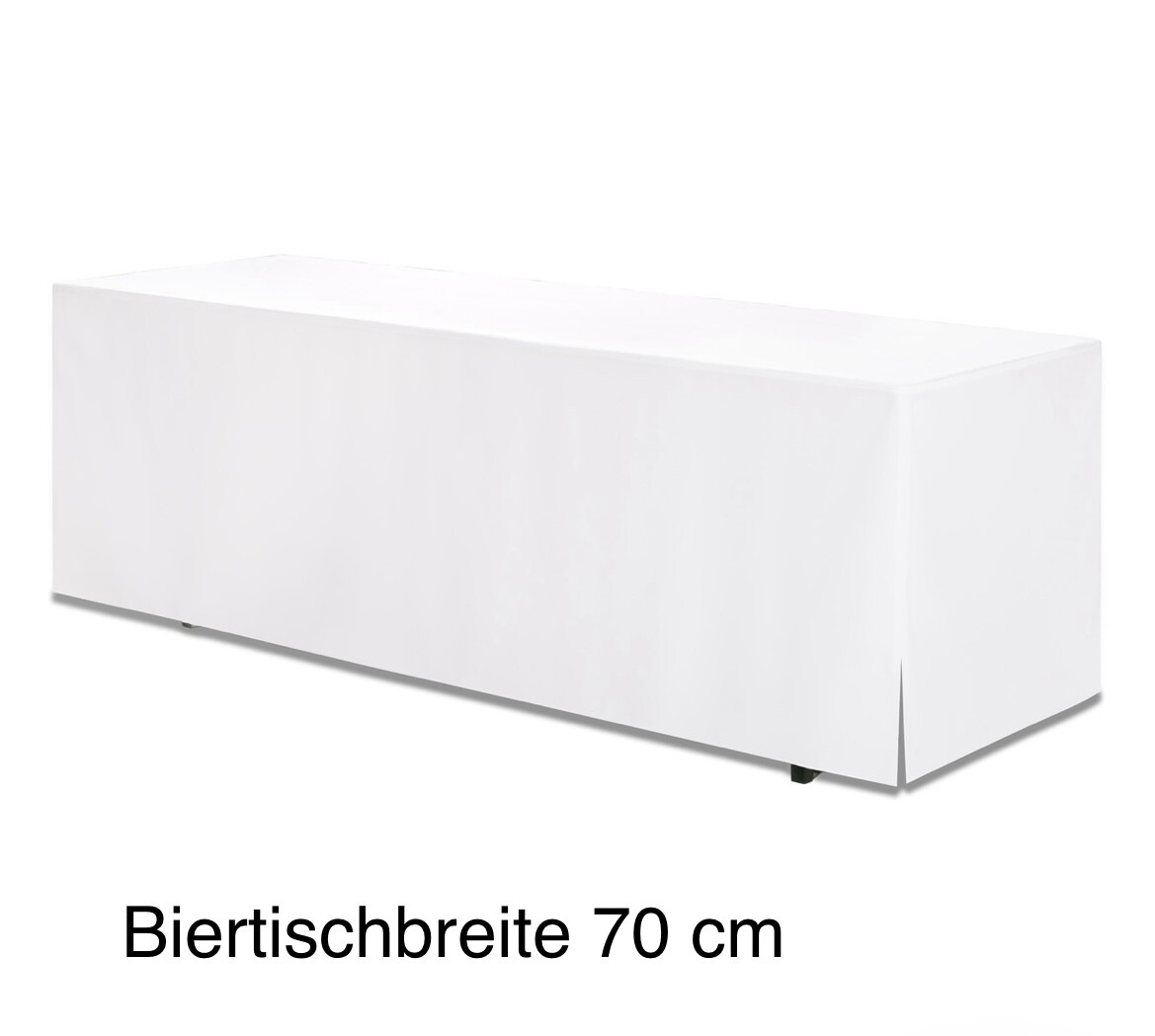 Biertischhussen weiss – nur Tisch 70 cm
