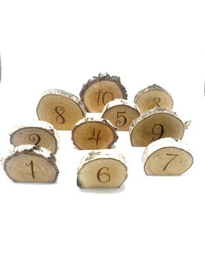 Tischnummern Holz -Birke