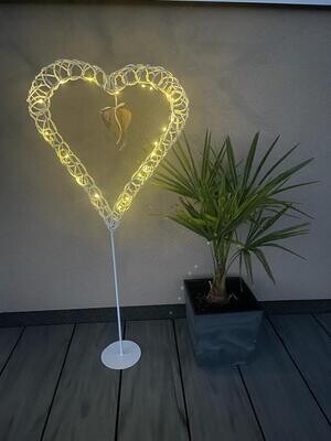 Herzen auf Standfuß  mit LED