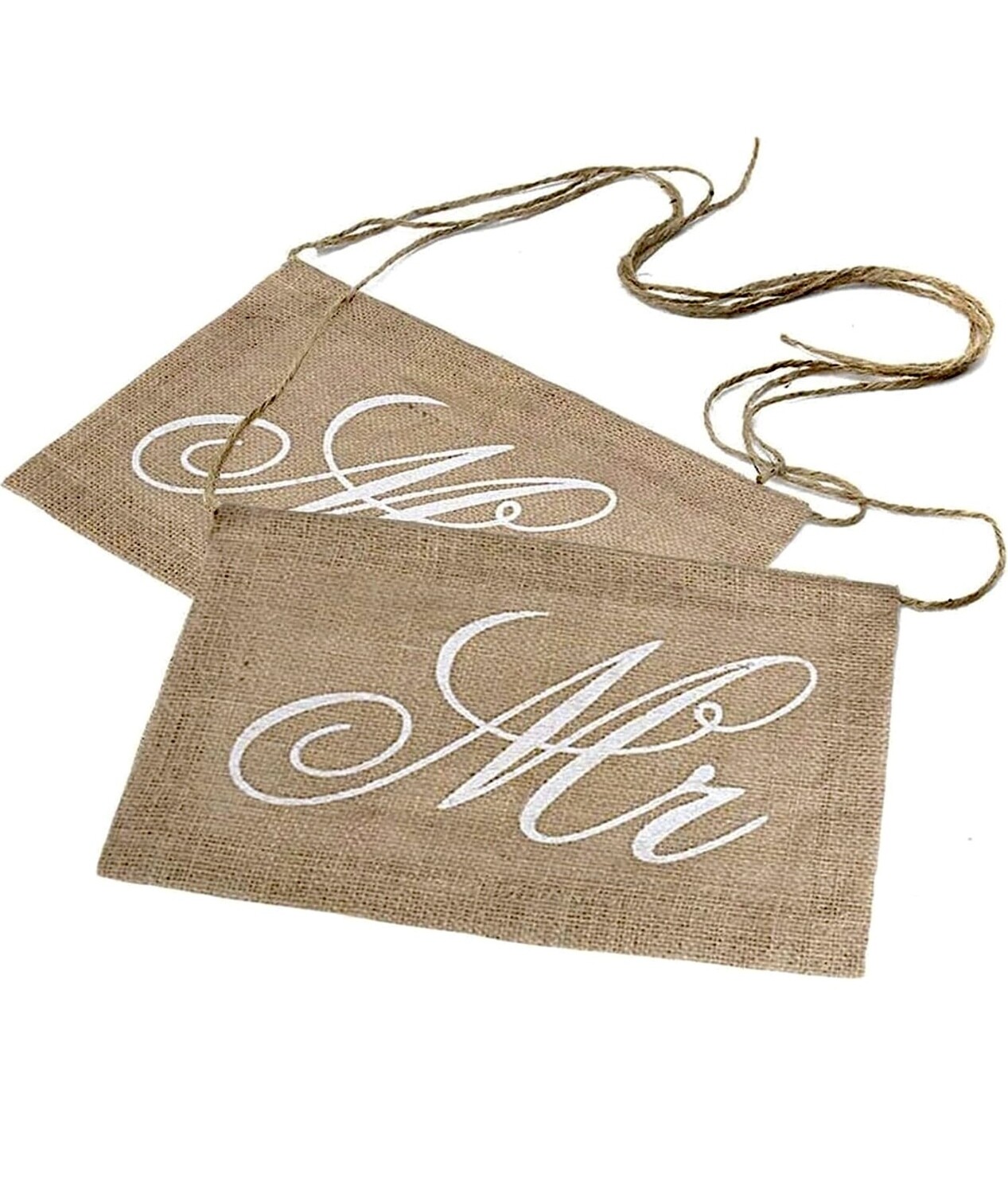 Stuhlanhänger in Jute  - Mrs & Mr