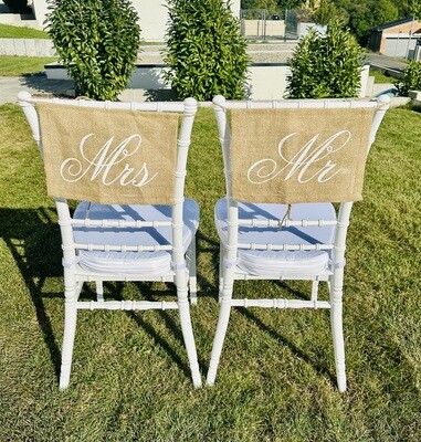 Stuhlanhänger in Jute  - Mrs & Mr
