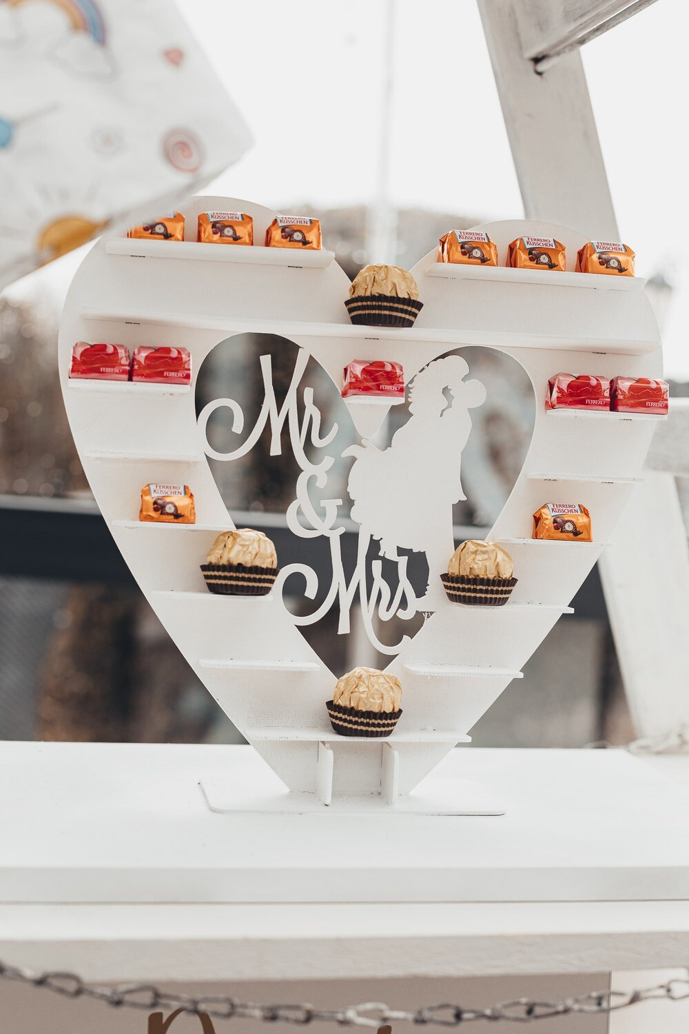 Candybar Rocher Herz weiss