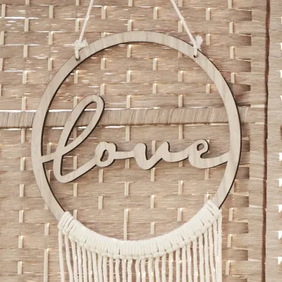 Boho - MAKRAMEE HOLZ REIFEN LOVE