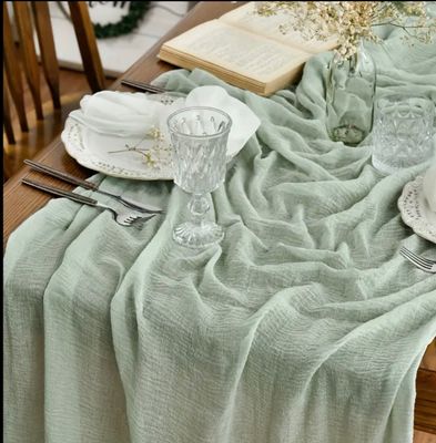 Tischläufer Salbeigrün  - Boho Style