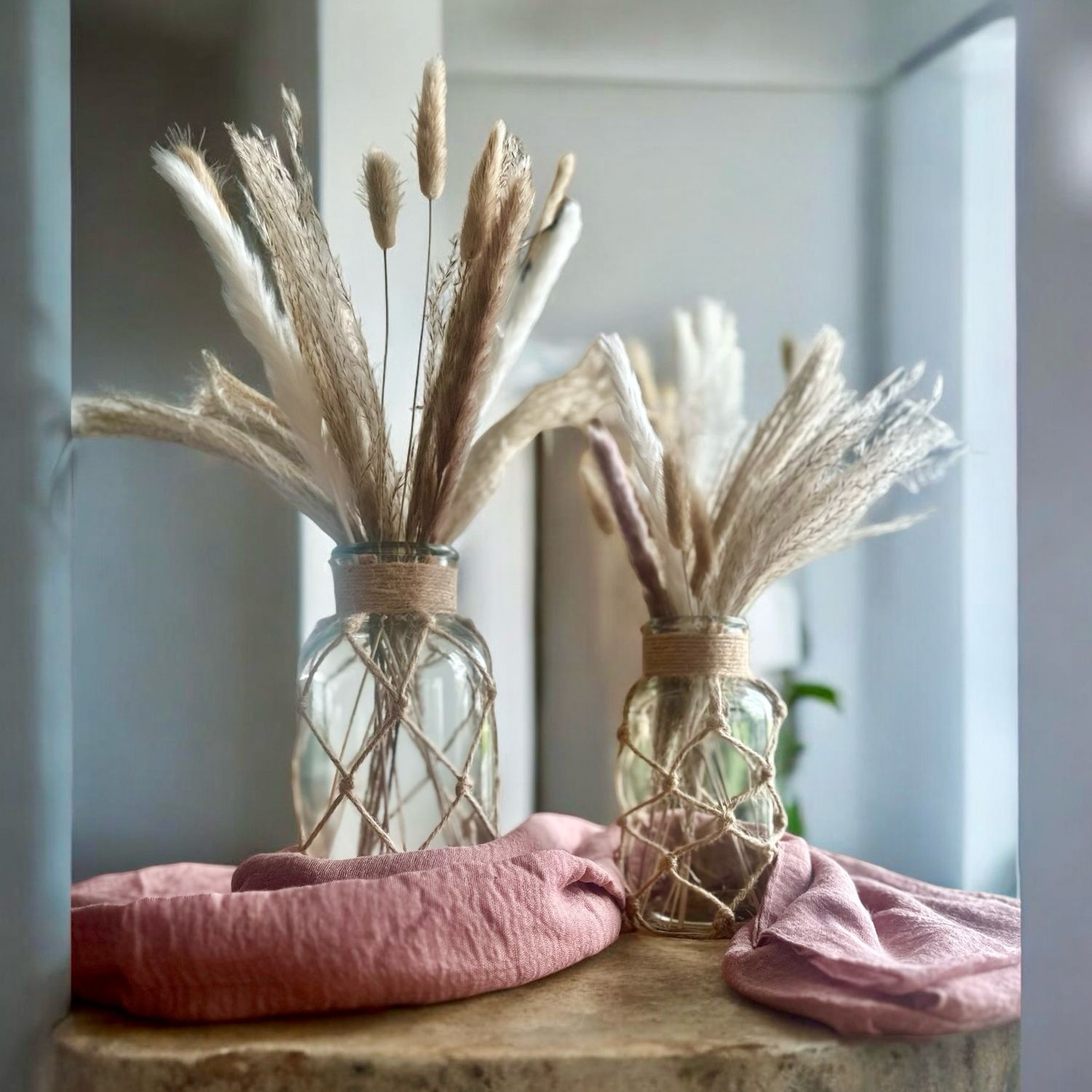 Blumenvase  "Boho -Vintage Style " Set 2 Stück