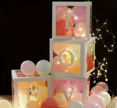 Ballonboxen  4- Stück  mit LOVE