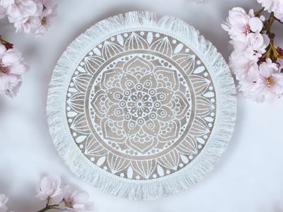 Platzset-BOHO  aus Jute mit Fransen  ø 38 cm