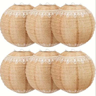 Boho Chic Jute Papierlaternen  Set -6Stück