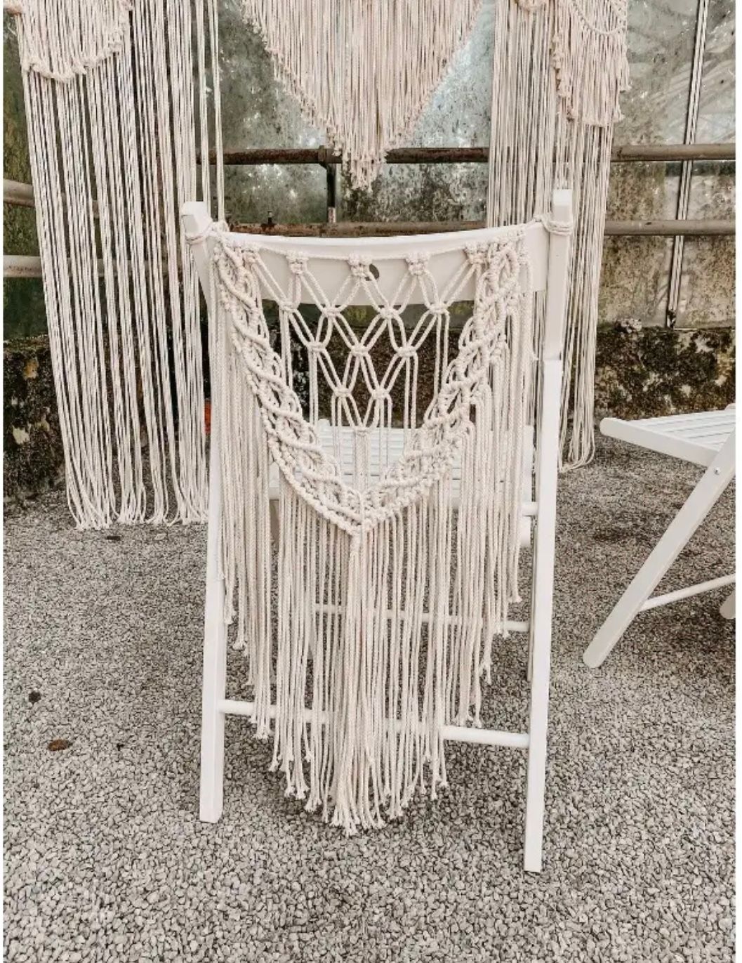 Boho  Makramee für Stuhlrücken 2x