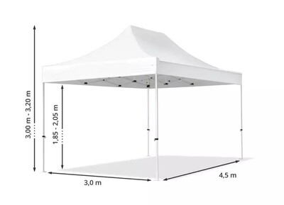 Faltpavillion  weiss 3m x 4,5m