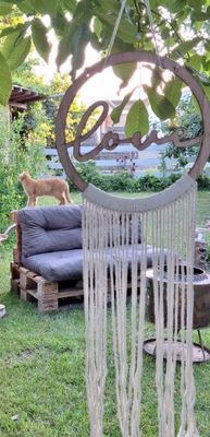 Boho - MAKRAMEE HOLZ REIFEN LOVE
