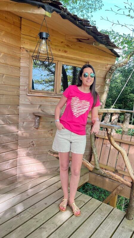 T-Shirt fuchsia coeur M T-Shirt fuchsia coeur M