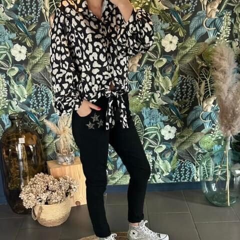 Pantalon noir avec étoiles TU Pantalon noir avec étoiles TU