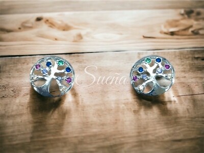 pendientes arbol vida colores