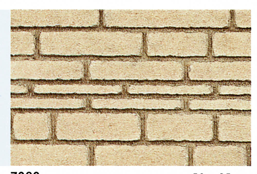 behauene Natursteinmauer 0/1/H0                        , 50x25 cm, 2 Stück