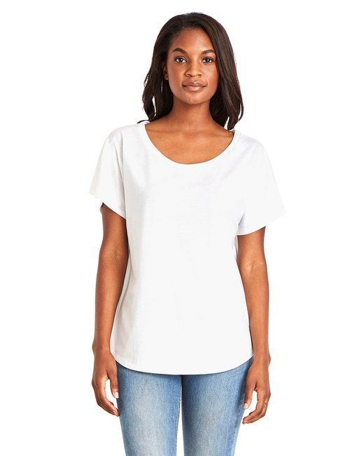 CUSTOM NUMBER on a Ladies Wide Shoulder Flowy Tee - 3 Color Options