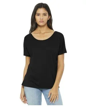 CUSTOM NUMBER on a Ladies Slouchy Wide Shoulder Tee - 1 Color Option